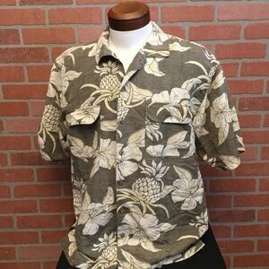 Tommy Bahama Mens silk Hawaiian shirt Size Large Tropical Coastal